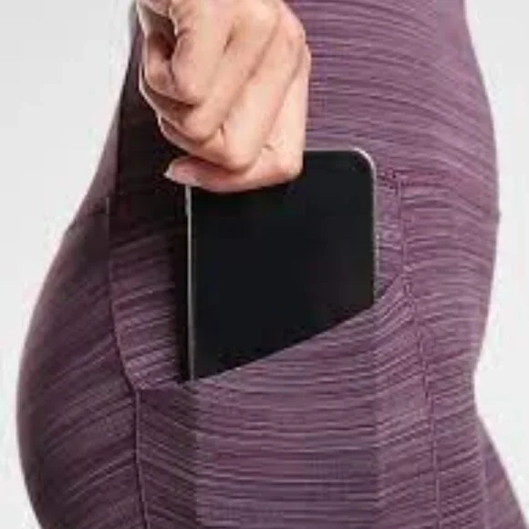 Athleta Salutation Stash Pocket II Space Dye Capri Cascadia Violet Size 2x - Picture 2 of 6
